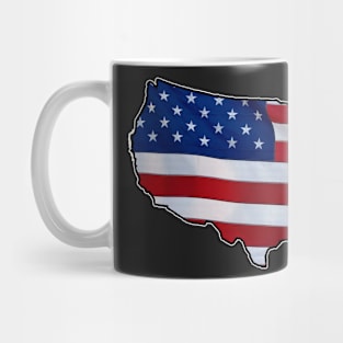 American Flag in Map Mug